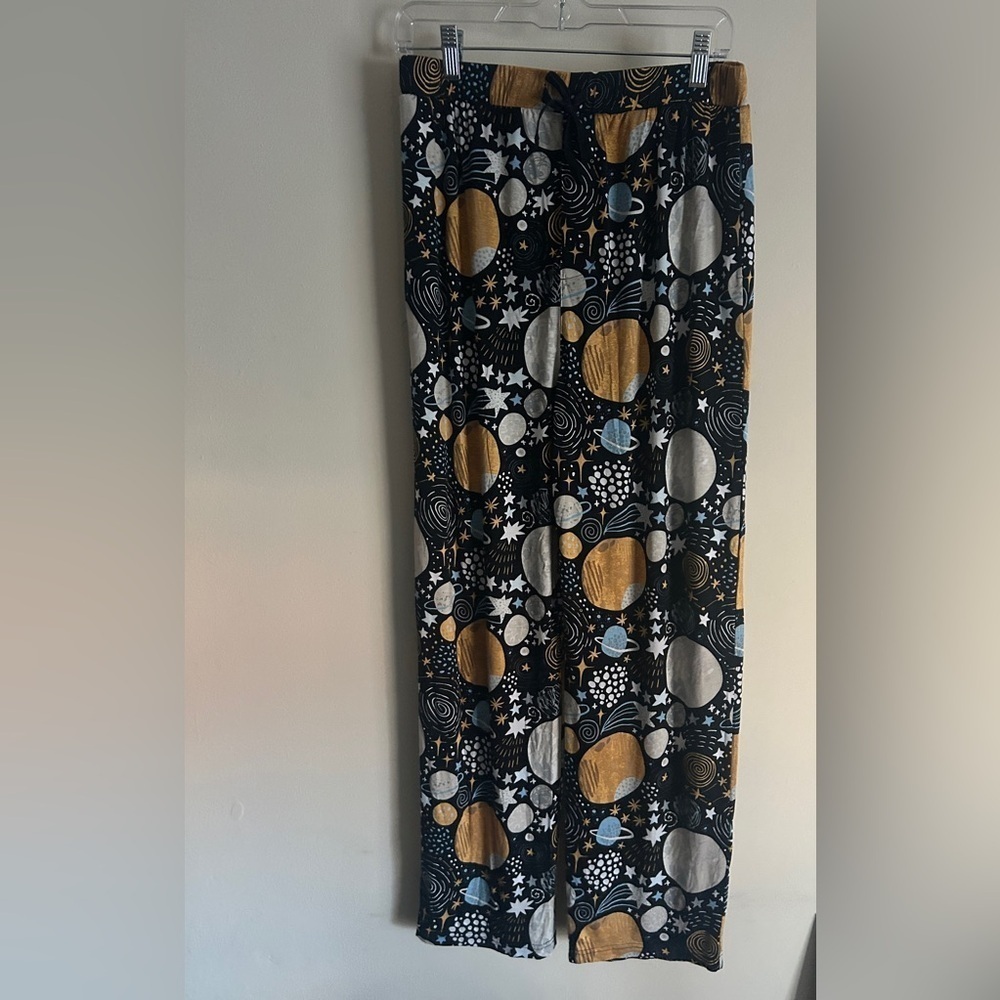 Posh Peanut Men’s Pajama Pants Planets Outer space Print Viscose Bamboo M
